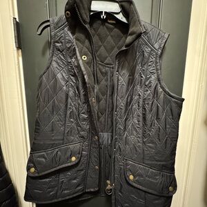 Barbour black quilted Vest Like New. Size 12 US